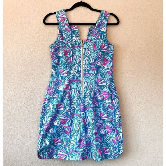 Lilly Pulitzer My Fans Blue Shift Dress Size 6 - Picture 4 of 6